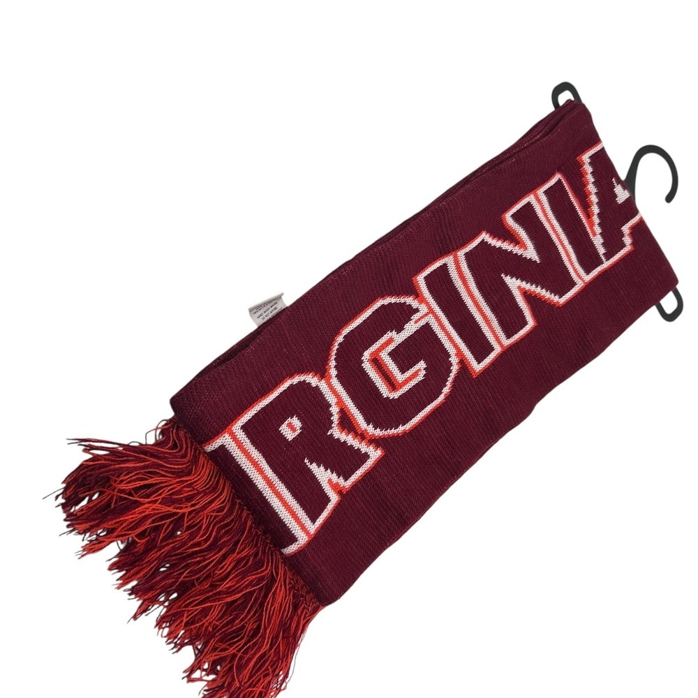 NEW Virginia Tech Hokies NCAA Forever Collectibles Knit Scarf Red Orange‎